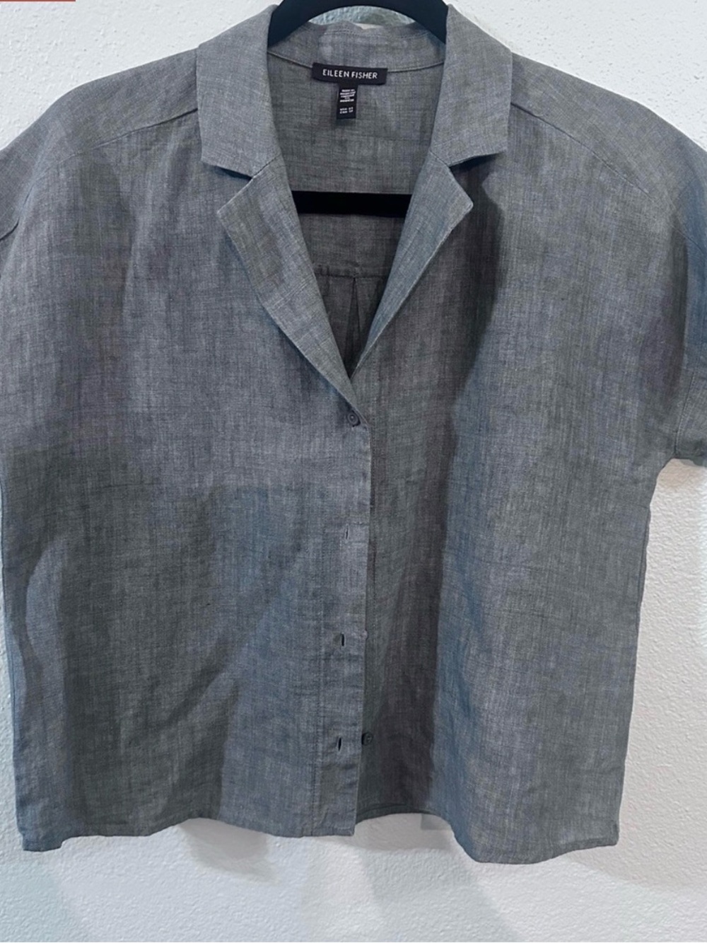 Eileen Fisher Washed Organic Linen Delave in Nile - Picture 3 of 7